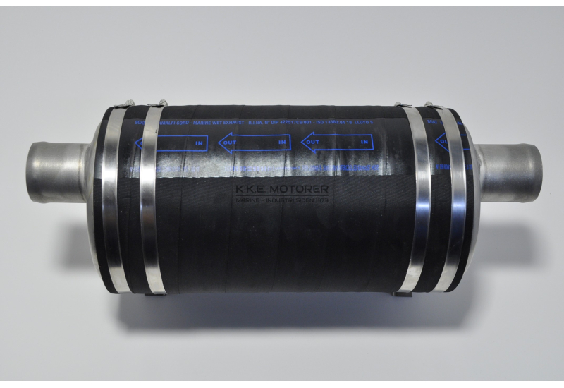 LYDDÆMPER 51MM LIGE/LIGE 300MM LANG 6 LITER